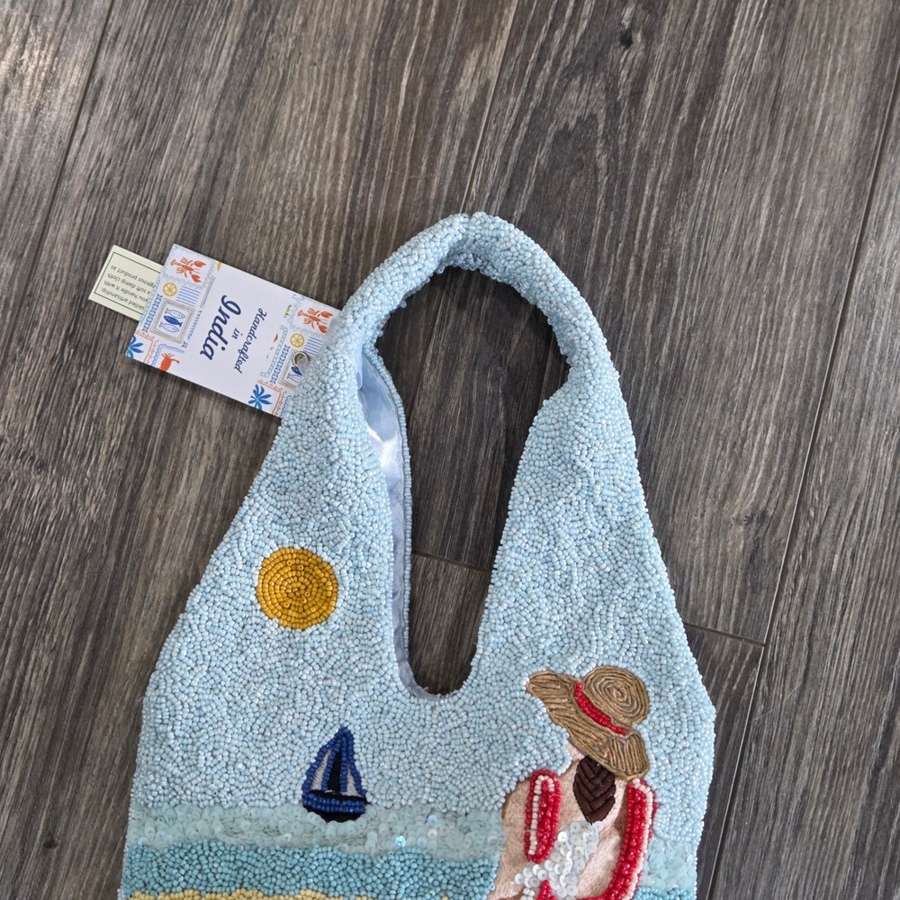 Handcrafted in India Viral Beaded Beach Bag Boho Resortcore Vacation Coastal NEW - Picture 4 of 10